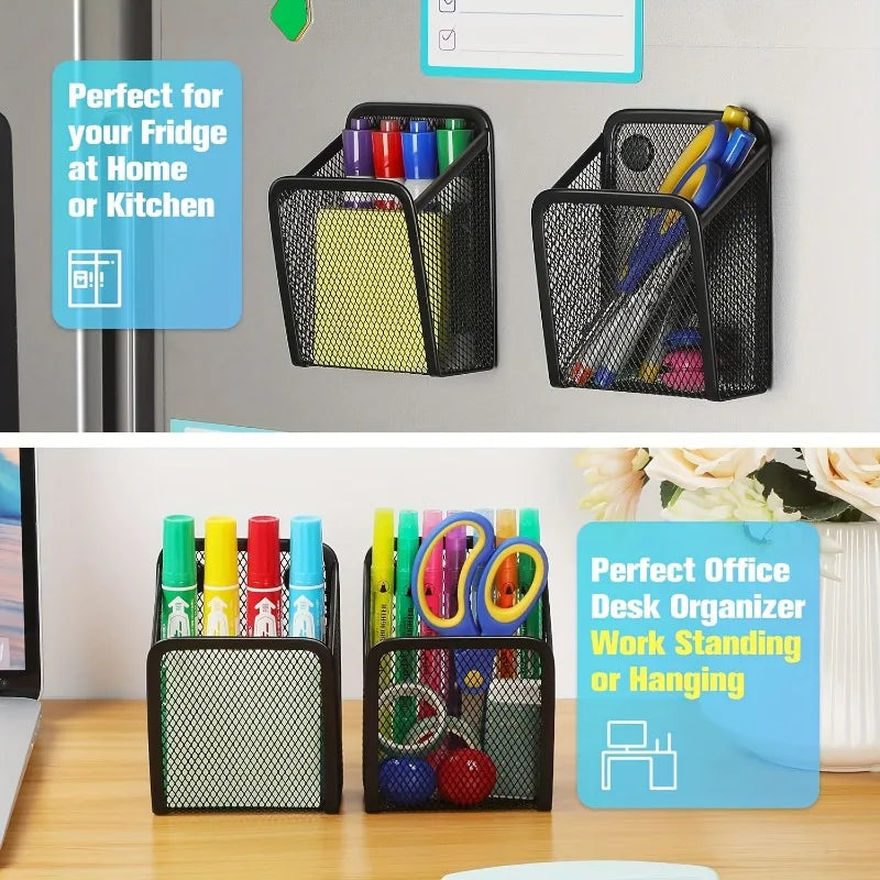 Magnetic Pencil Holder Strong Magnets Mesh Design Whiteboard