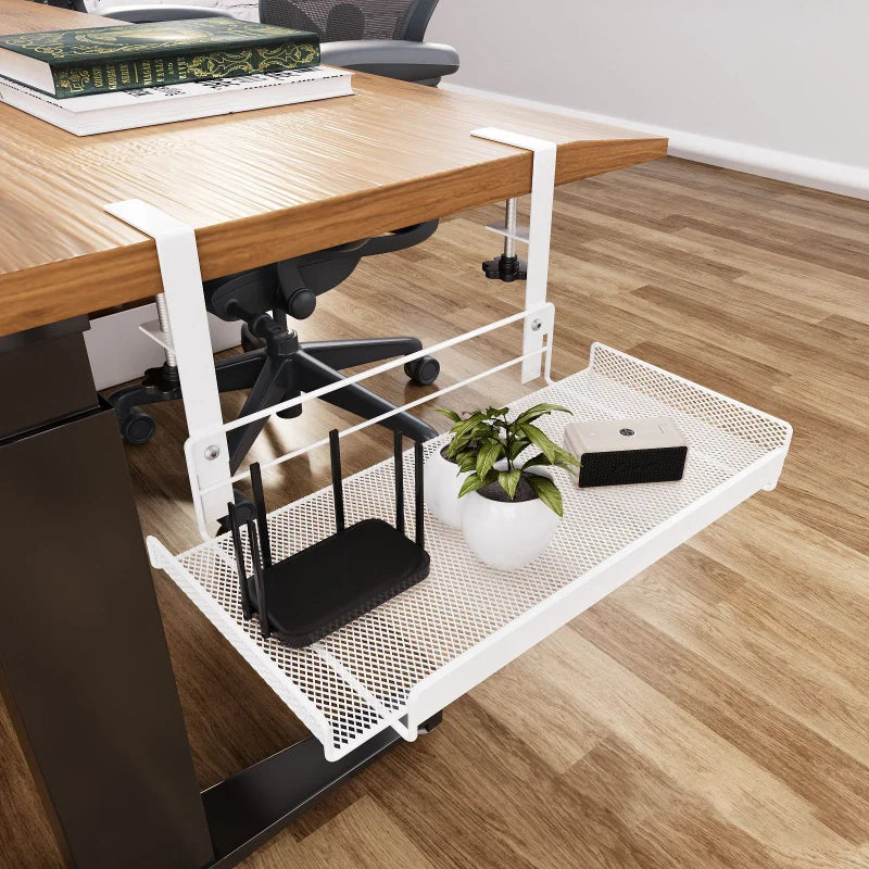 Under Desk Cable Management Tray – No-Drill Steel Organizer Cable Management Tray Zpaxo
