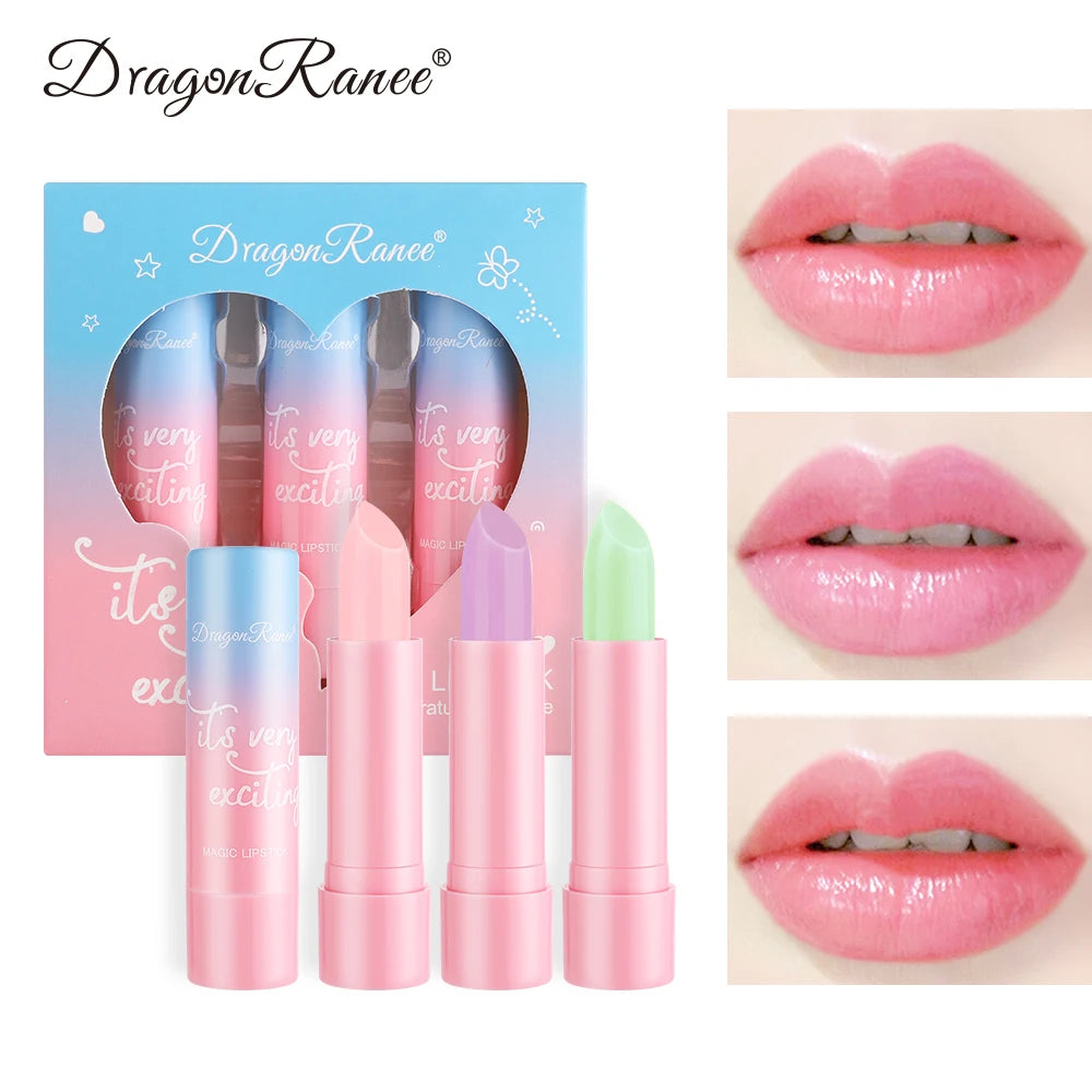 3-Pack Set of Color-Changing Lip Balm, Color-Changing Lip Balm, Long-Lasting Moisturizing, Non-Fading, Non-Stick Cup, Waterproof, Temperature-Changing Lipstick, Color-Changing Lip Balm, Repairing, Moisturizing, Waterpr Zpaxo Dr09A Full Size