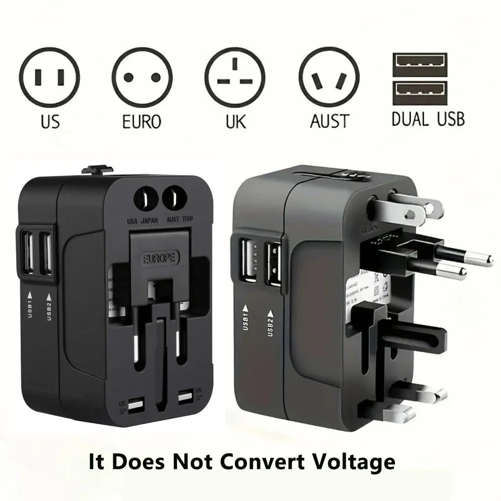 Universal Worldwide Travel Adapter Multi Plug Outlet USB Type C Socket Multi Ports Wall Adapter For EU/UK/USA Cell Phone Charger Zpaxo