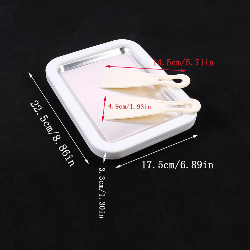Ice Cream Maker Pan with 1 Scraper Instant Rolled Ice Cream Maker DIY Sorbet Frozen Yogurt Maker Zpaxo J230714-A
