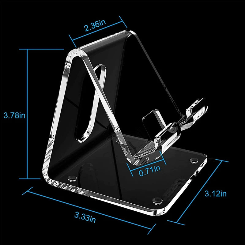 Acrylic Mobile Phone Stand Portable Transparent Smartphone Holder Universal Desktop Tablet Bracket For iPhone iPad Xiaomi Realme Zpaxo Transparent