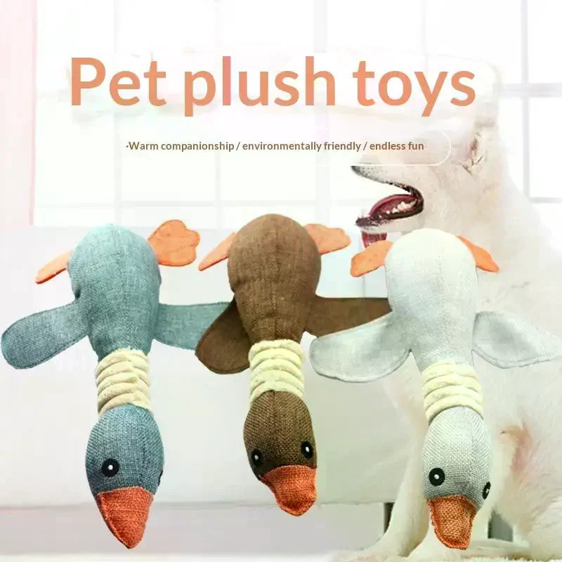 Pet Mallard Duck Dog Toy Big Chewers Squeaky Goose Puzzle Training Zpaxo