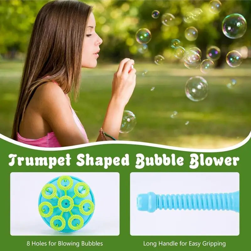 Mini Bubble Maker 8 Hole Funny Bubbles Making Toys Trumpet Bubble Wand for Kids Outdoor Bubble Stick Party Favors Summer Toys Zpaxo