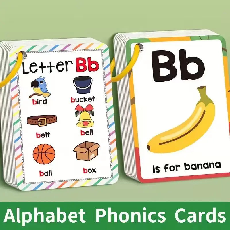 Alphabet Phonics Flash Cards Toddlers Kids English Letter Learning