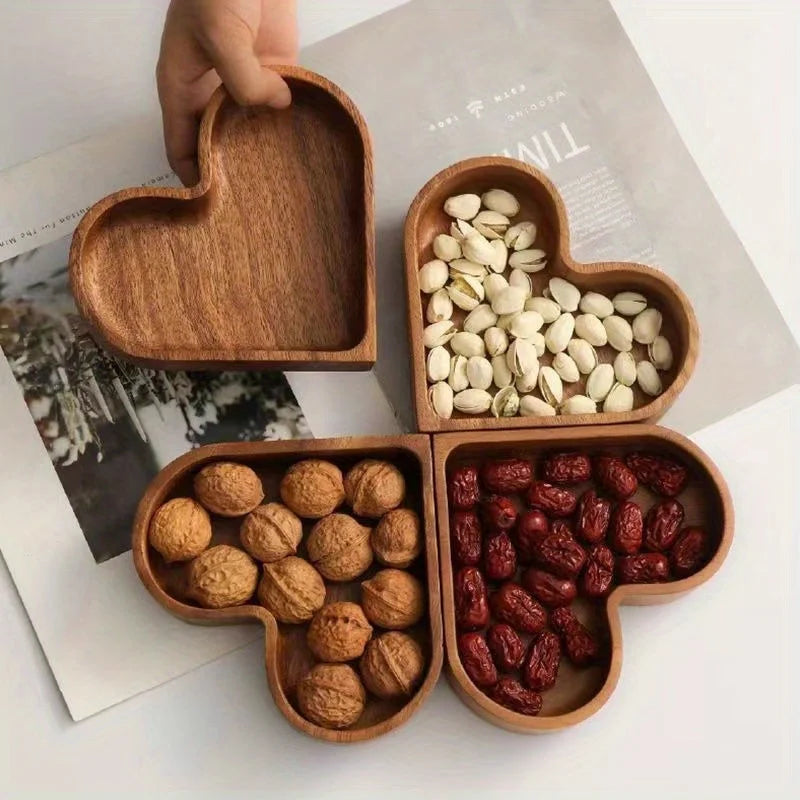 Heart Shaped Plates Dessert Trays Sushi Serving Tray Candy Dishes Decorative Wooden Pallets Decorate Valentines Day Candy Dish Zpaxo