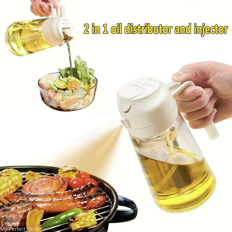 2in1 500ml Plastic kitchen oil sprayer Spray Oil Olive spray bottle for oil Dispenser BBQ Baking Roasting Picnic Kitchen Tool Zpaxo