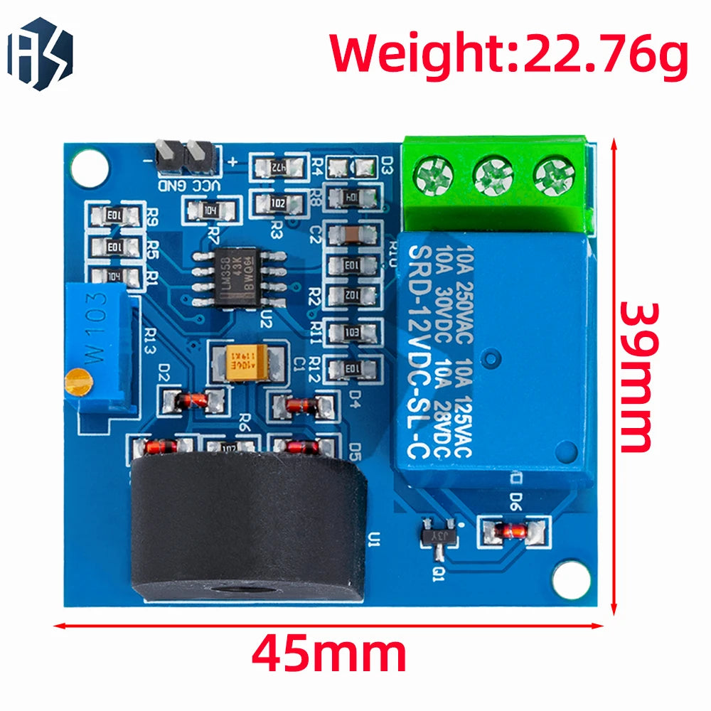 DC12V 5A AC Current Sensing Relay Module Overcurrent Protection Zpaxo