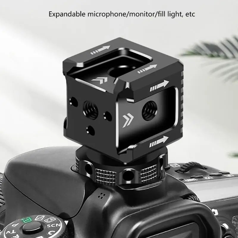652F Three Head Hot Shoe Adapter Lightweight Extend Microphone LED Fill Light Monitor Zpaxo