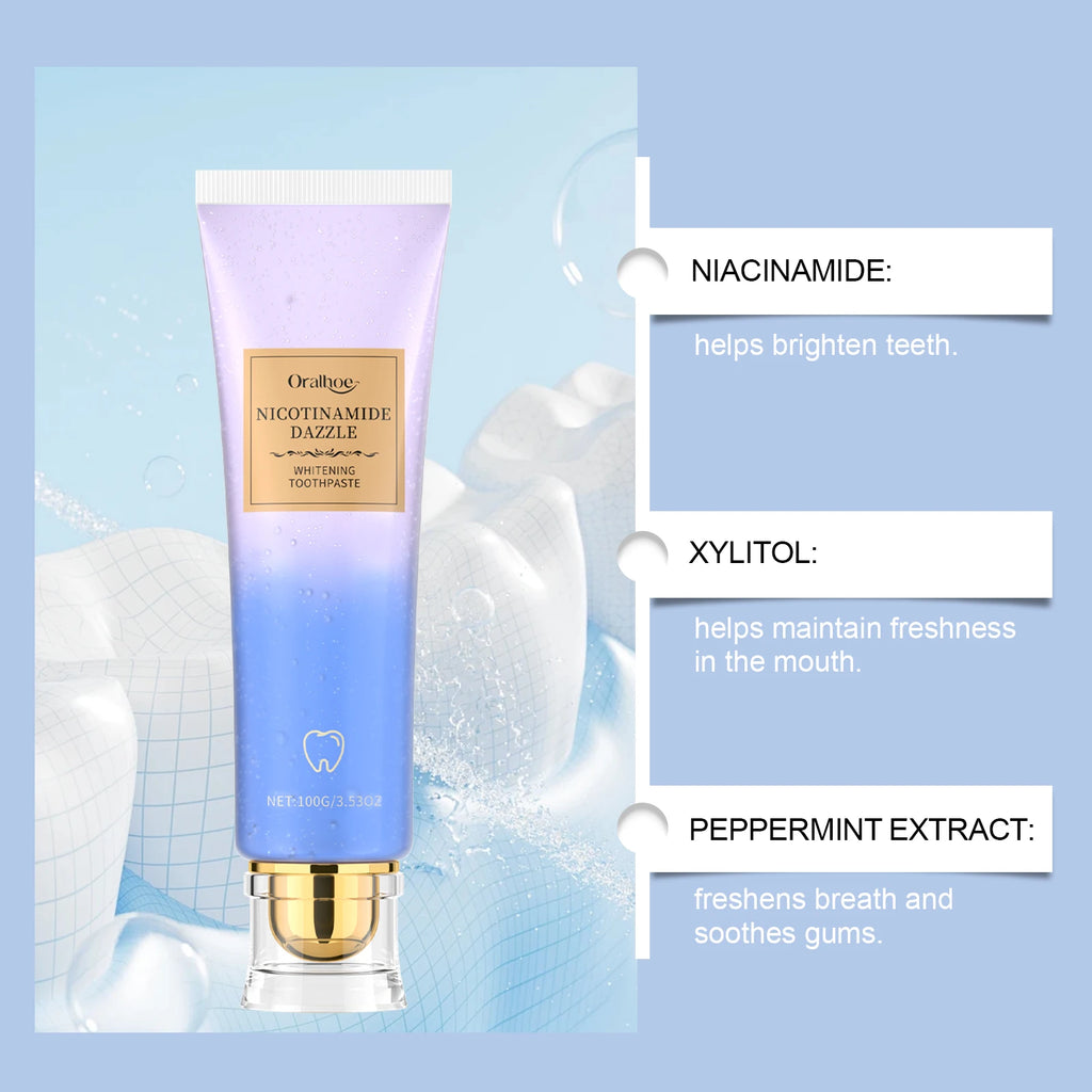 Oralhoe Niacinamide Whitening Toothpaste – Fluoride-Free, 100g Whitening Toothpaste Zpaxo