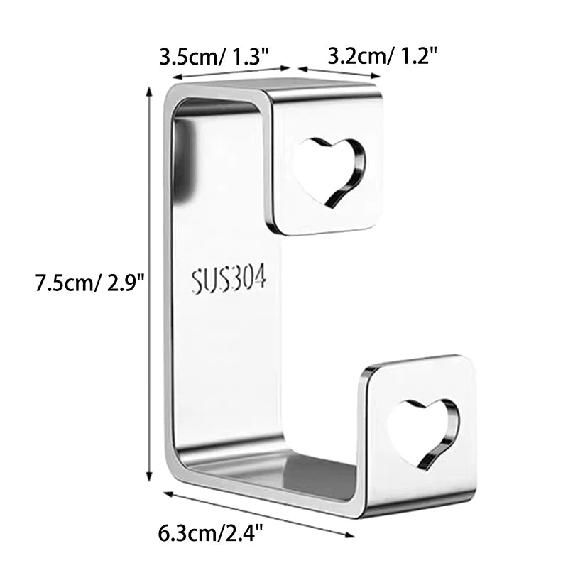 Punch-Free Adhesive Stainless Steel Wall Hook | Sink Hanger