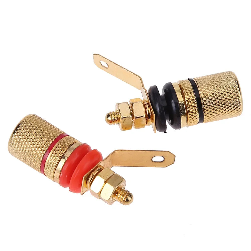 2- Gold Plated Amplifier Speaker Terminal Binding Post Banana Plug Zpaxo