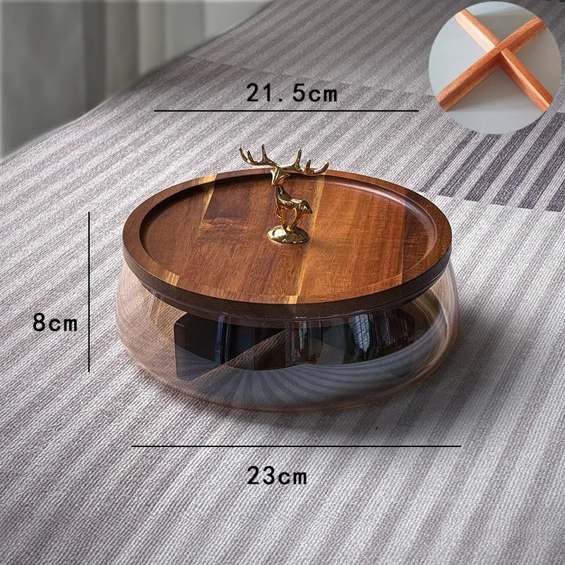 Nut fruit tray candy bowl fruit tray modern living room coffee table double-layer glass household storage box Zpaxo