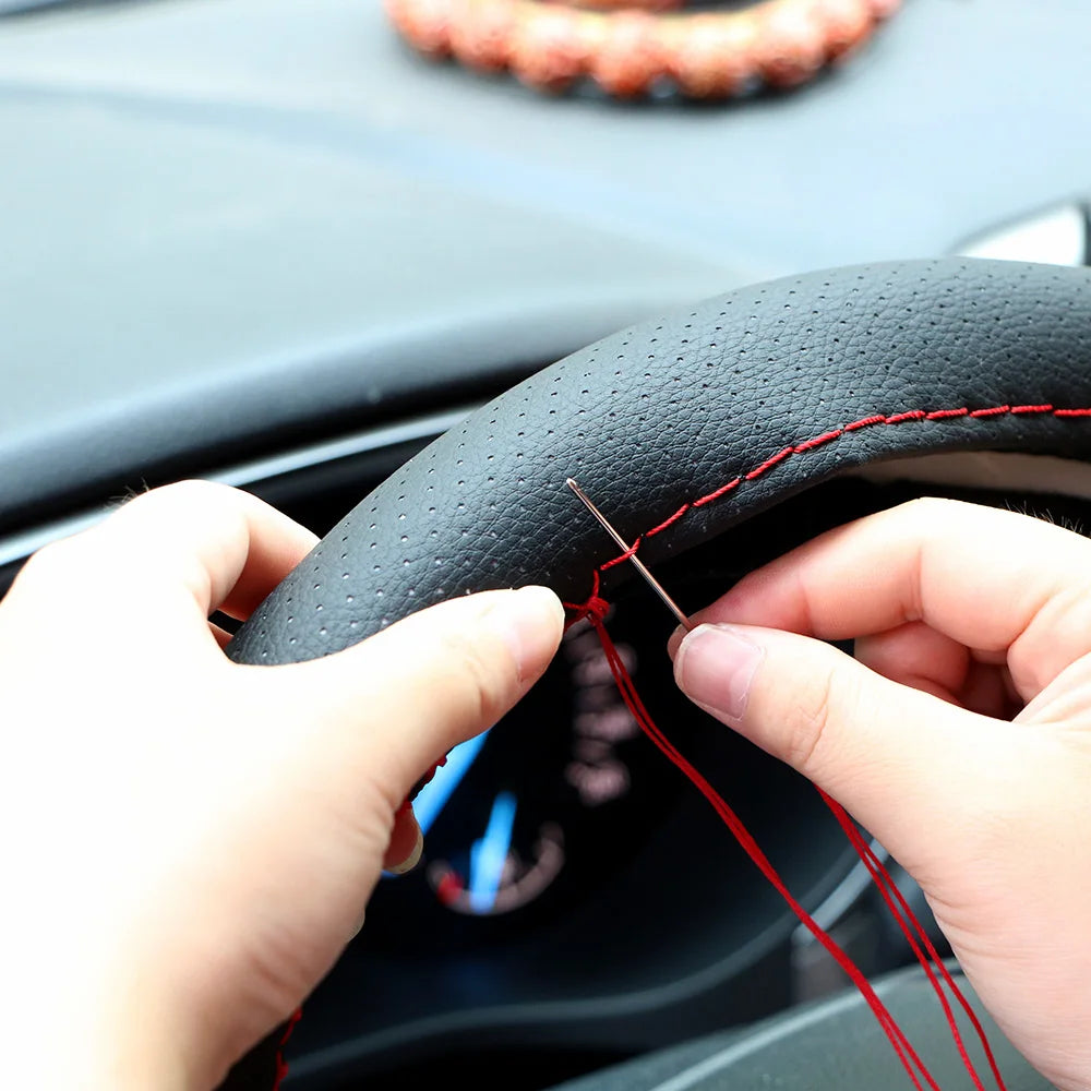 Cover Steering Wheel Gray Black Opel Astra H Artificial Leather