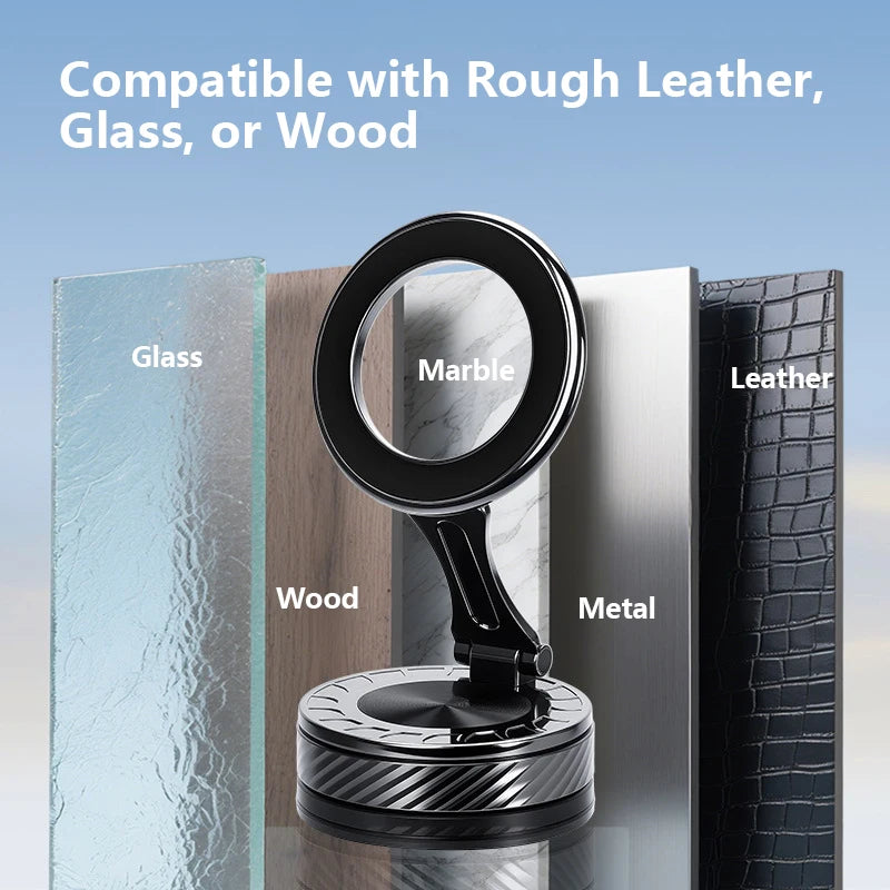 Magnetic Vacuum Adsorption Phone Car Holder Foldable 360 Rotation