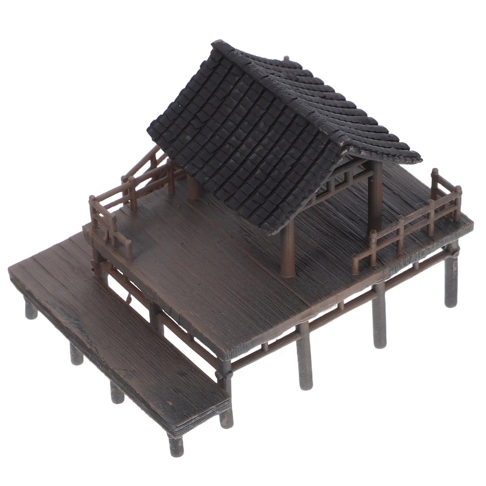 Mini Pavilion Aquarium Ornament Chinese Ancient Architecture Micro