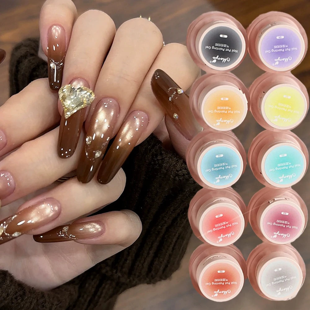 1Jar Cushion Patting Gel Polish Ombre Black White Peach Pat Nail Zpaxo