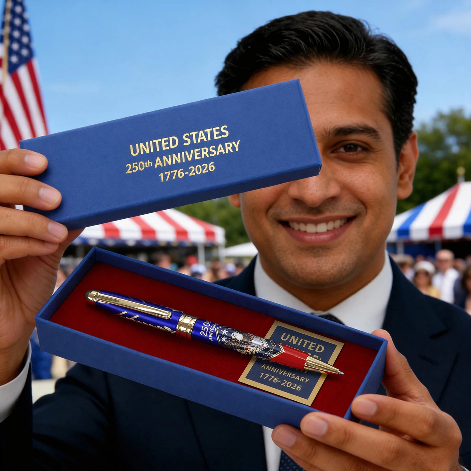 250th Anniversary Commemorative Ballpoint Pen Box Patriotic Engraved