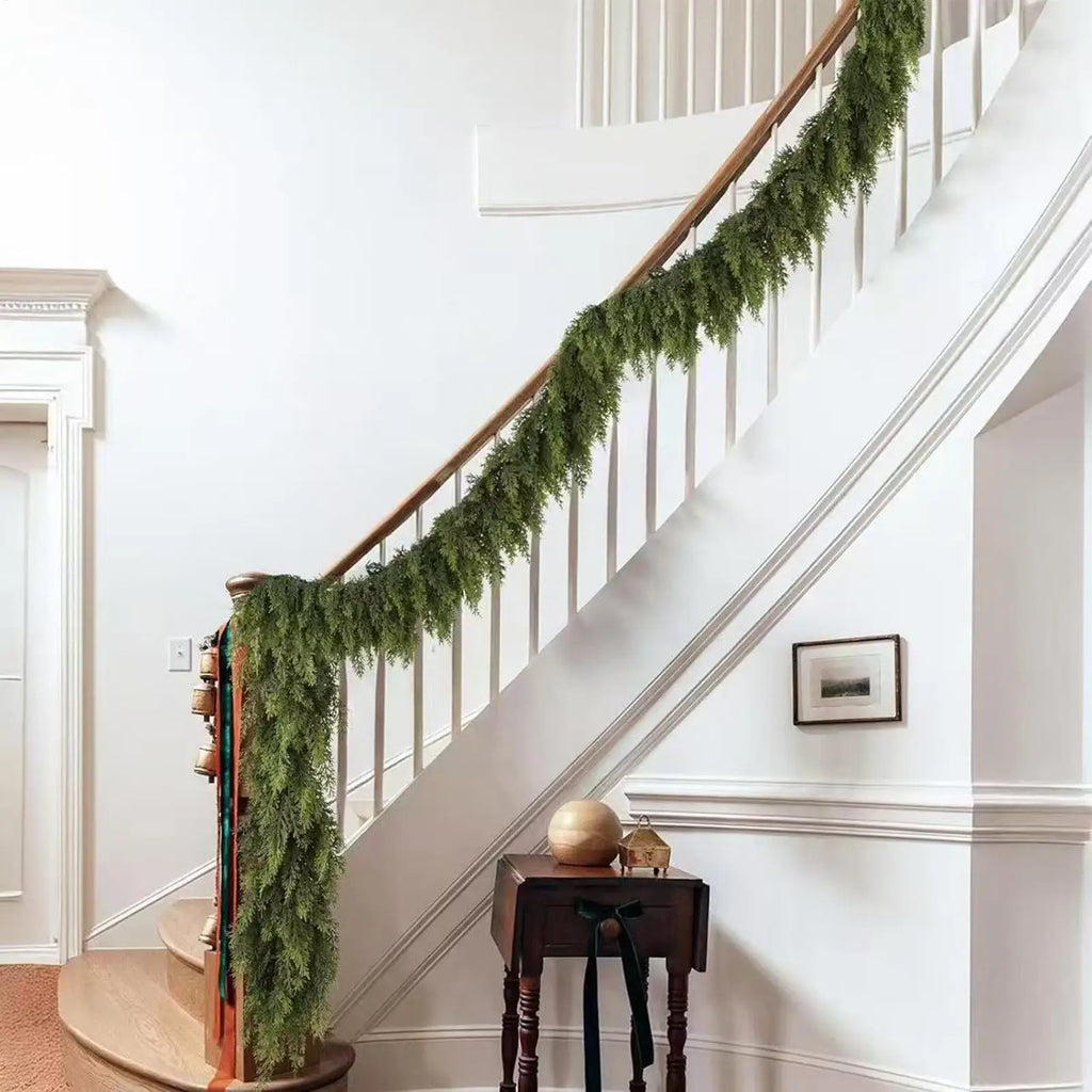 Realistic Christmas Garland Green Pine Wreath Lifelike Artificial
