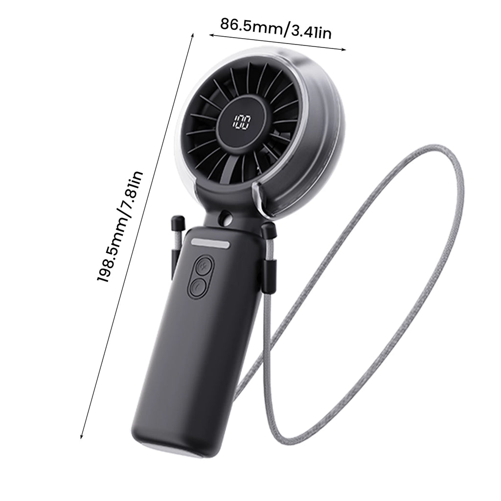 Personal High-speed Turbine Mini Handheld Fan Type-C Rechangable Adjustable Settings Desk Fan 100-Level Speeds for Travel/Summer Zpaxo