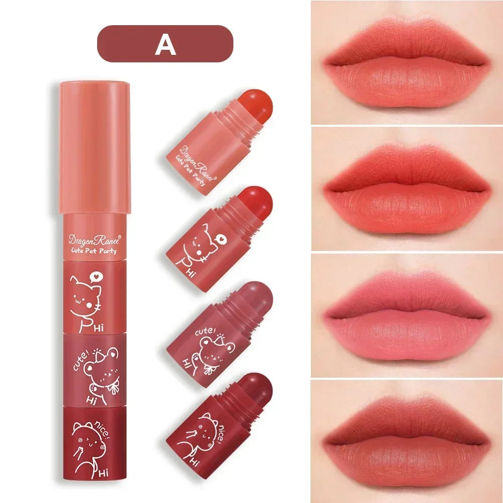 1 Cute Matte Lipstick Crayon Combo Purple Lip Tint Velvet Sexy Zpaxo