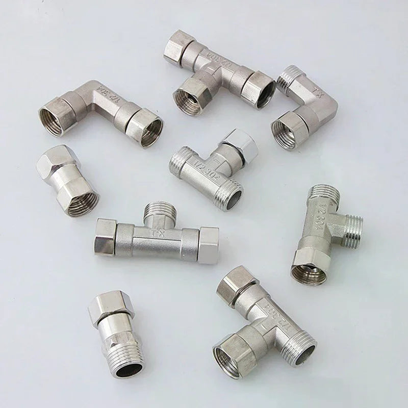 Stainless Steel T Adapter G1 2 T-valve Diverter Valve Three Way Zpaxo
