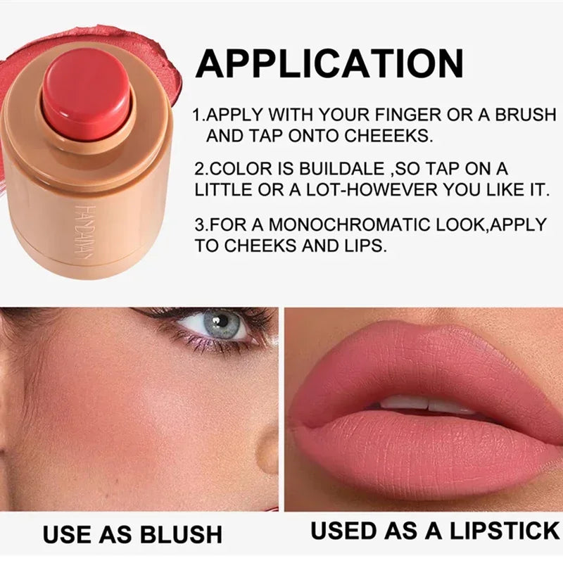 New Cheek Blush Cream Blusher Stick Lip Lift Complexion Long-lasting Waterproof Simple Tint High Pigment Pocket Blush Makeup Zpaxo