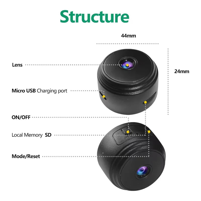 A9 Mini Camera HD Intelligent Home Security IP Wifi Monitor Mobile Zpaxo