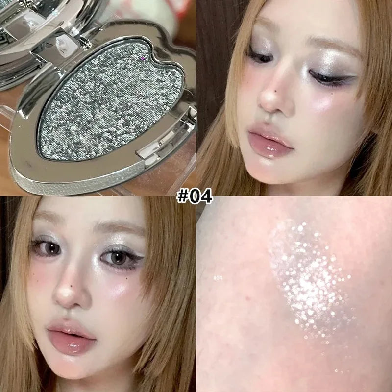 Metallic Glitter Eyeshadow Charm Dream Girl Eye Shadow Plate Blue Zpaxo 04