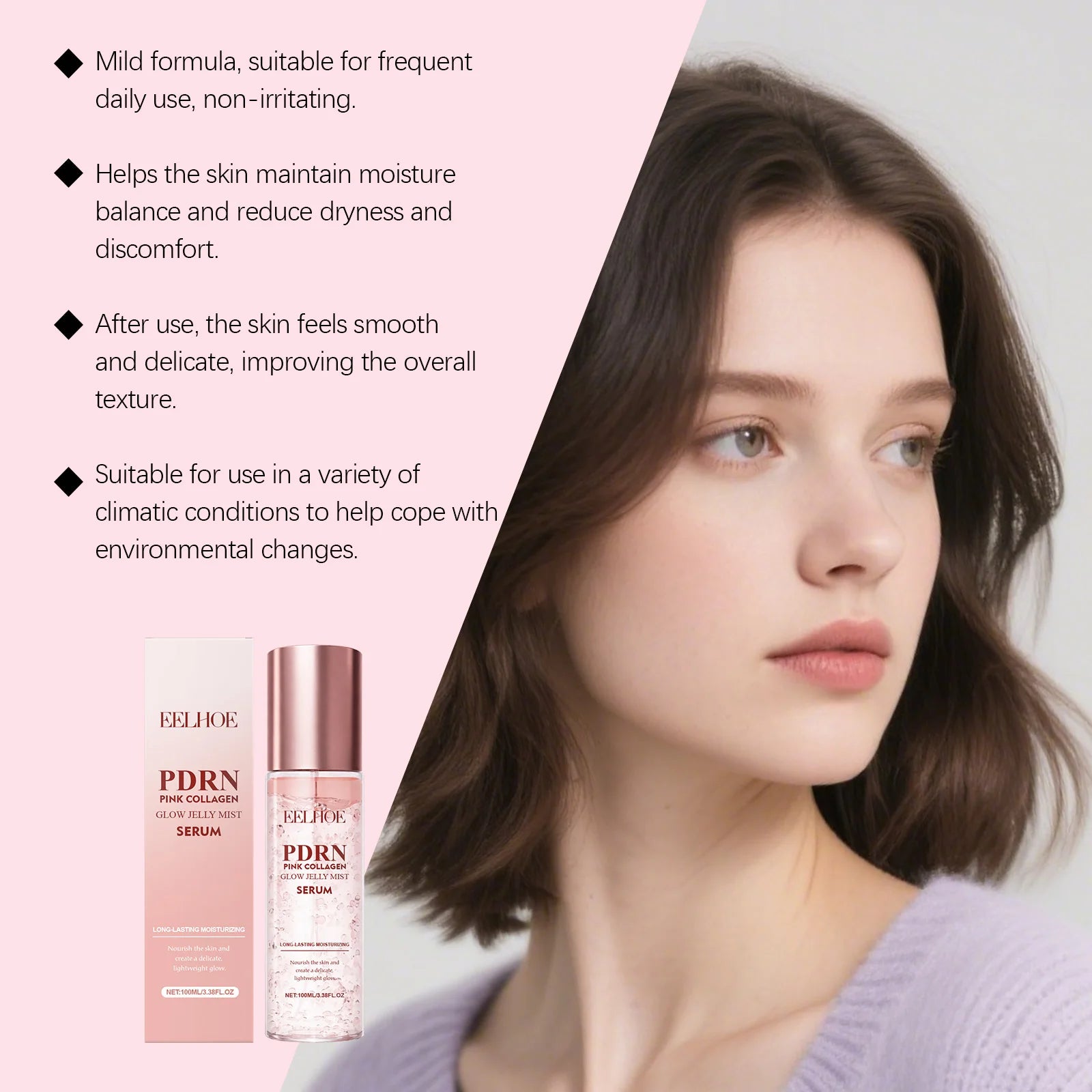 Eelhoe Collagen Brightening Jelly Mist Serum Spray 100ml Facial Serum Spray Zpaxo
