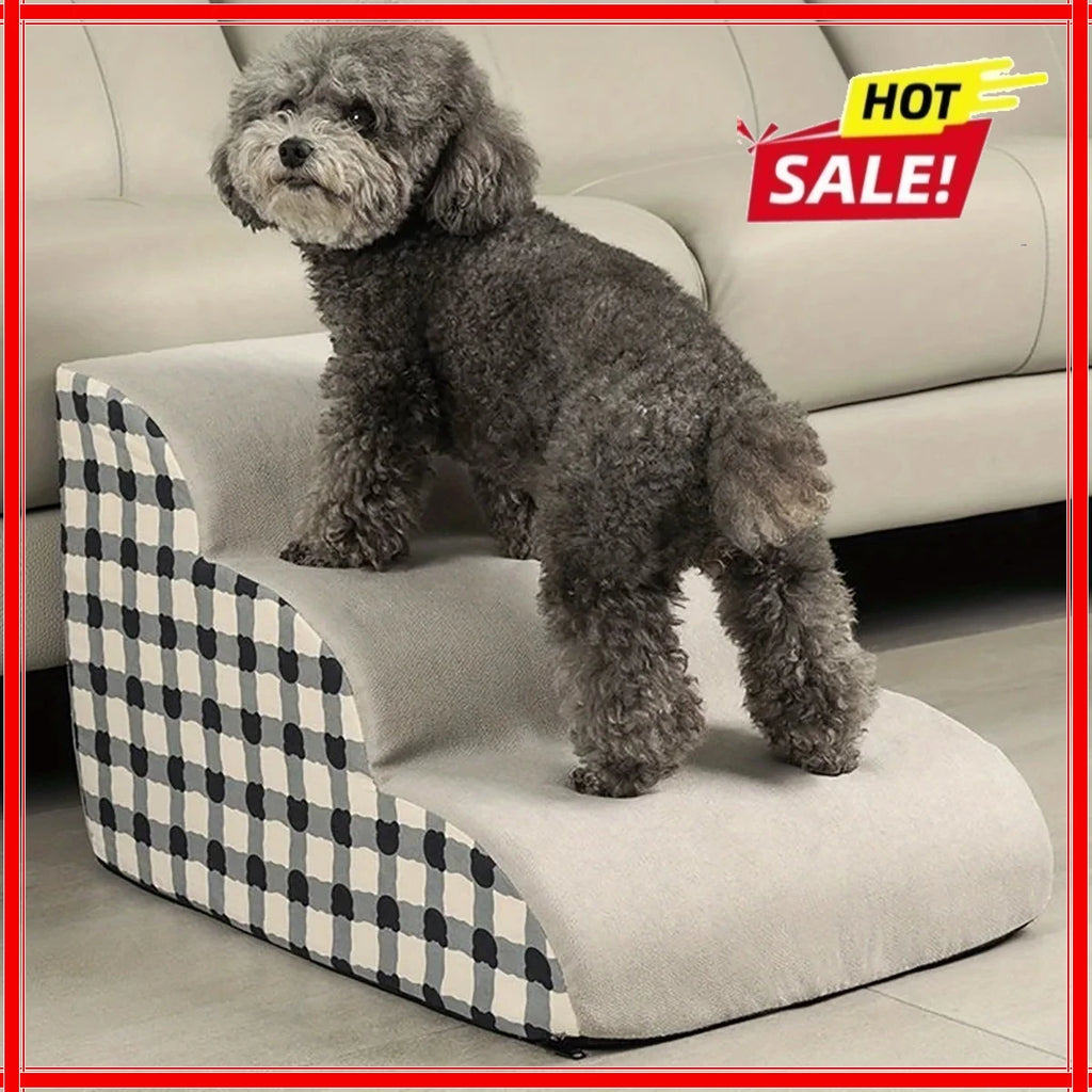 High Density Foam Pet Bedside Stair Steps, 2/3 Step Pet Ladder For Bed, Detachable And Washable Zpaxo