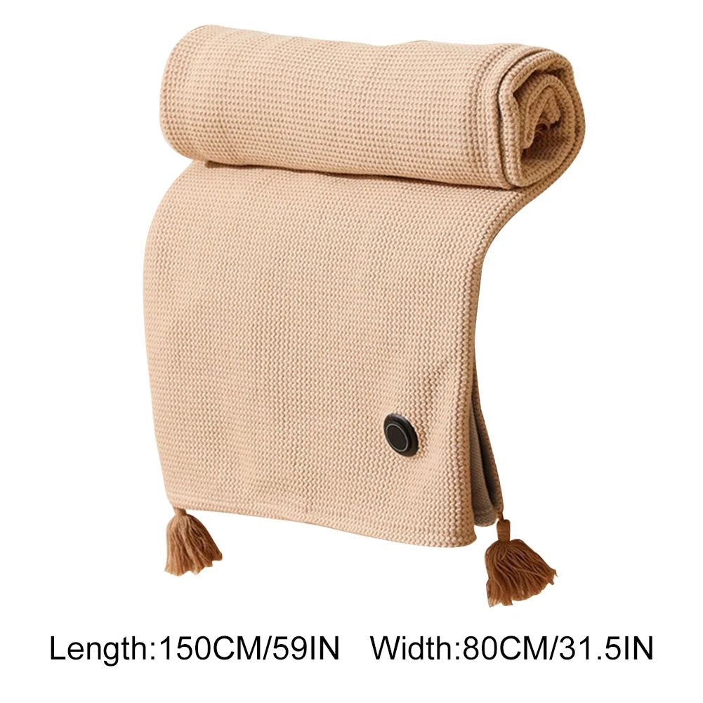 Wearable Heating Electric Blanket Shawl 3 Levels USB Heated Home