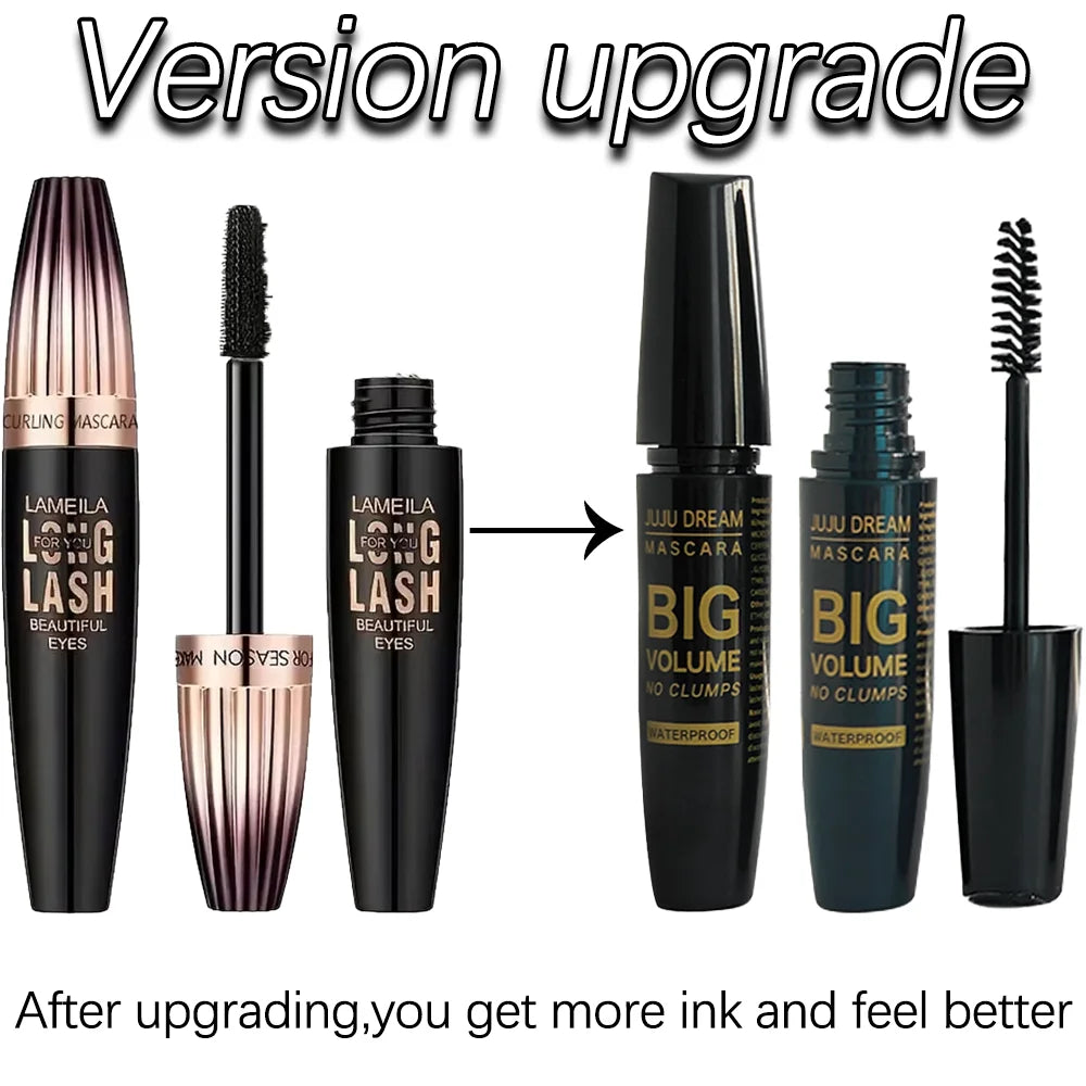 Black Mascara Thickening - Long-Lasting, Volumizing , Fiber Formula with 360° Spiral Brush Waterproof Liquid Fiber Mascara Zpaxo