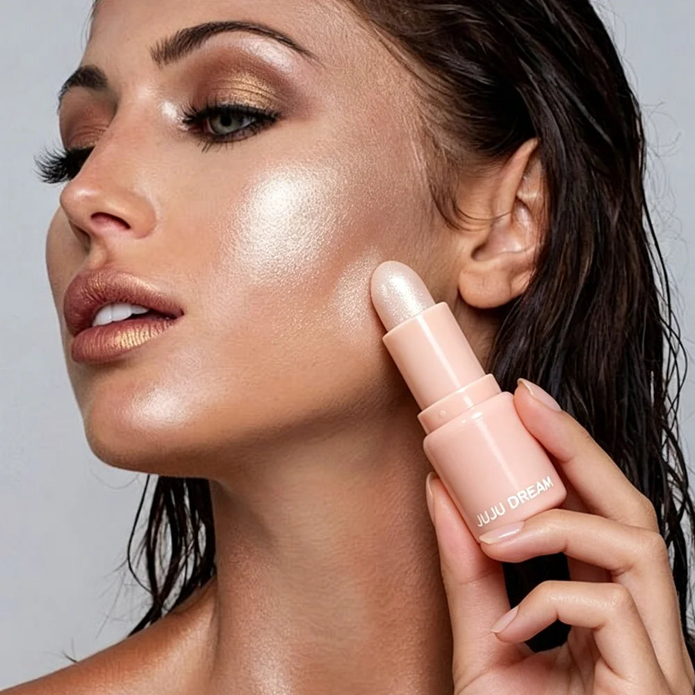 Waterproof Glass Skin Highlighter Jelly Shimmer Stick Long Lasting Zpaxo