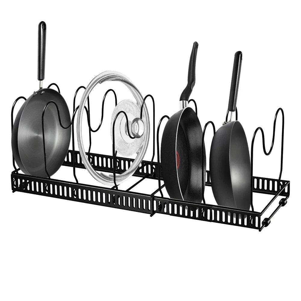 Adjustable Multi-Functional Cookware Storage Rack Kitchen Pan Pot Organizer Dish Bowl Drying Shelf Accessory Zpaxo