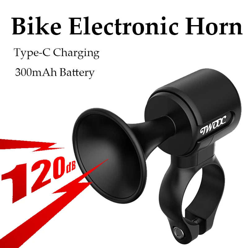 Electric Bicycle Horn 120db Loud Bike Bell Scooter Rechargeable Warning Sound Horns With Warning Sound For Kids Scooters Bikes Zpaxo