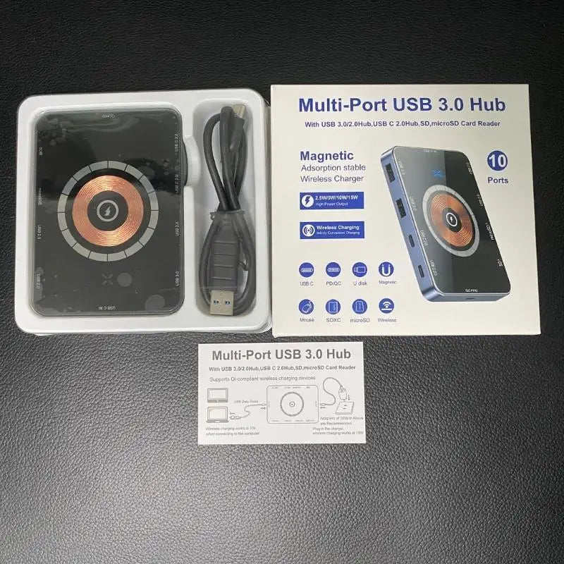 652F 15W Wireless Charging USB C Hubs HDMIcompatible Output Multiple Zpaxo
