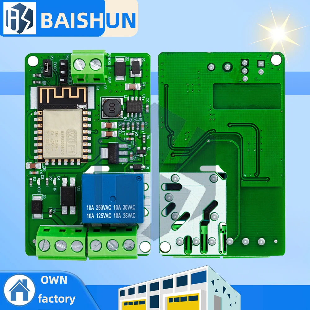 ESP8266-12F Wifi Relay Shield Module 1-Channel 10A DC 7-30V Zpaxo
