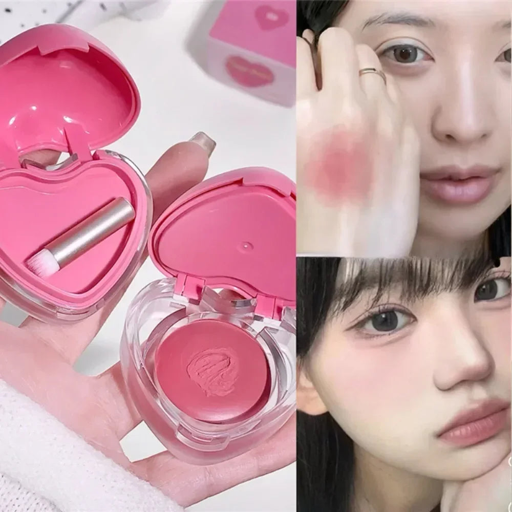 Lip&Cheek Dual purpose Makeup Lip Mud Clay Lipstick Matte Wooden Rose Lip Tint Peach Blusher Cream Lasting Natual Mousse Blush Zpaxo
