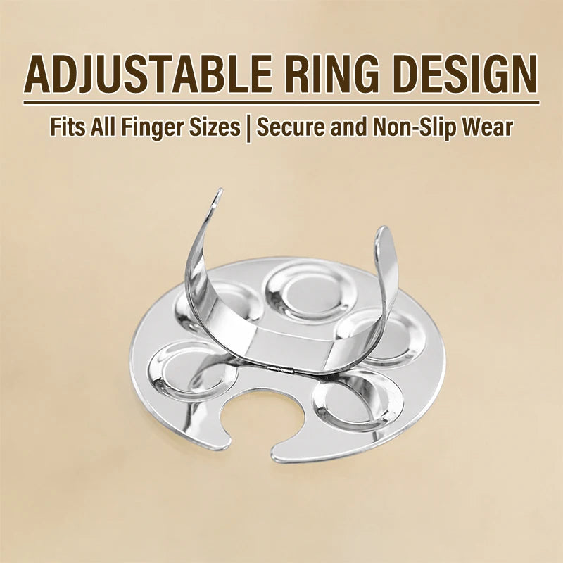 Cartoon Cat's Paw Nail Palette Stainless Steel Ring Mixing Drawing Zpaxo