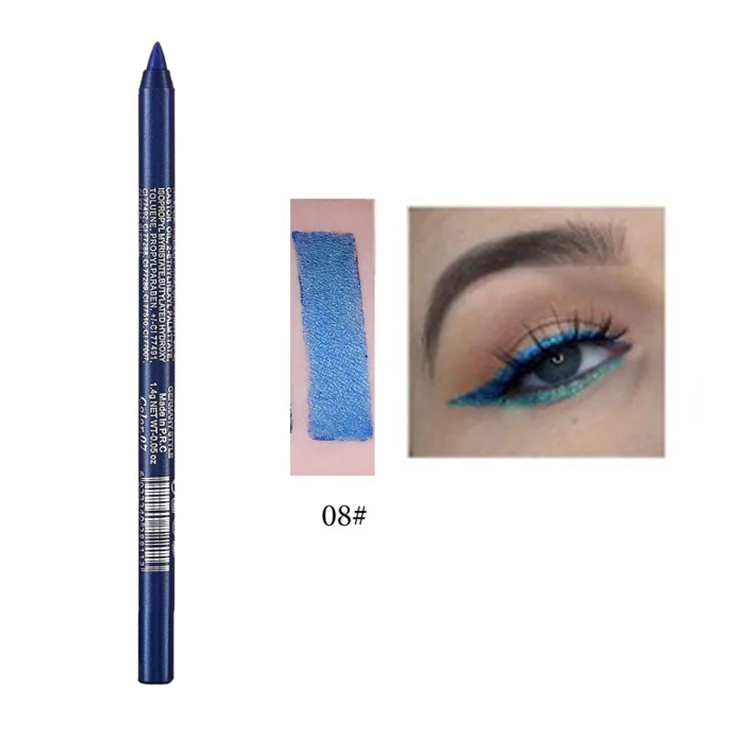 Matte Smooth Blue Black Eyeliner Pencils Waterproof Sweatproof Zpaxo 08