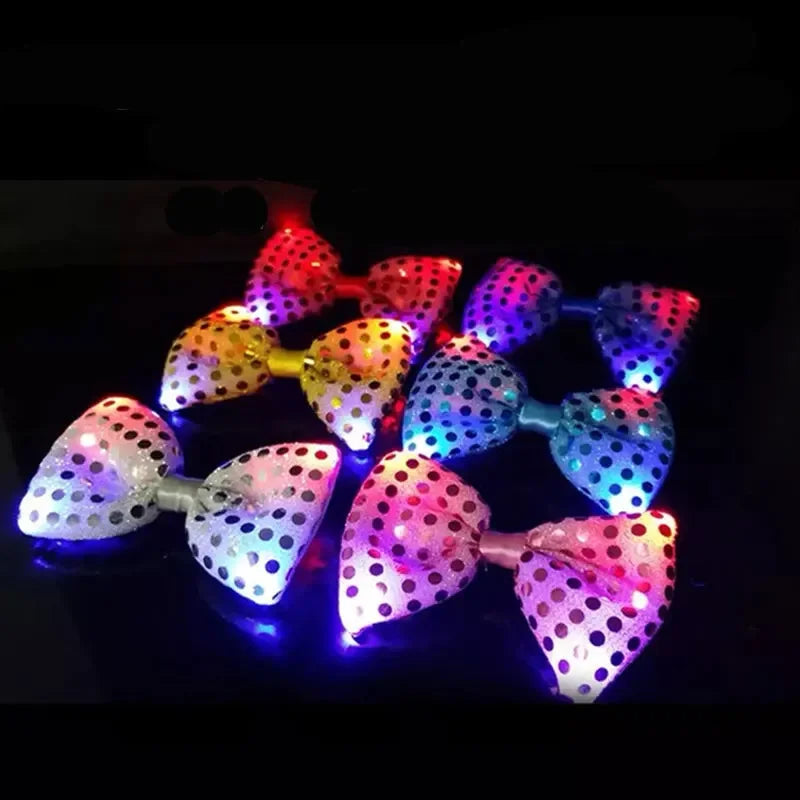 LED Light Up Sequin Necktie Mens Bow Ties Tie Club Party Women Zpaxo 10pcs Bow