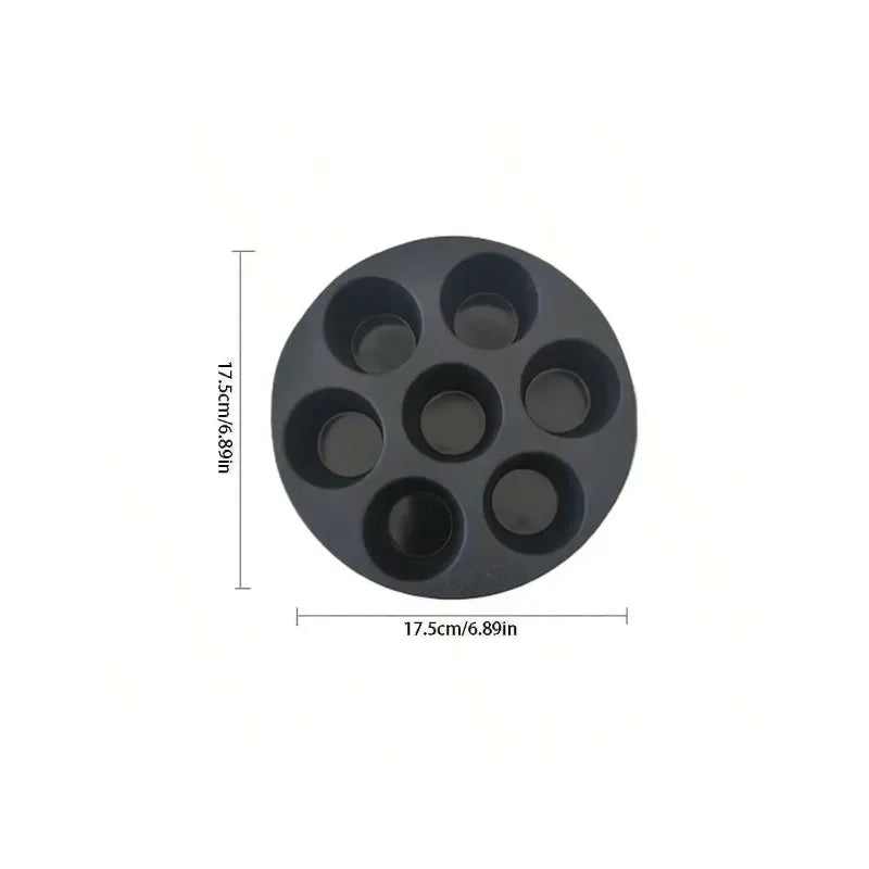 2026 New Silicone Egg Bite Molds for Air Fryer - 7-Cavity Non-Stick Muffin Pan for Cupcakes/Quiches/Tarts - Dishwasher Safe Pans Zpaxo