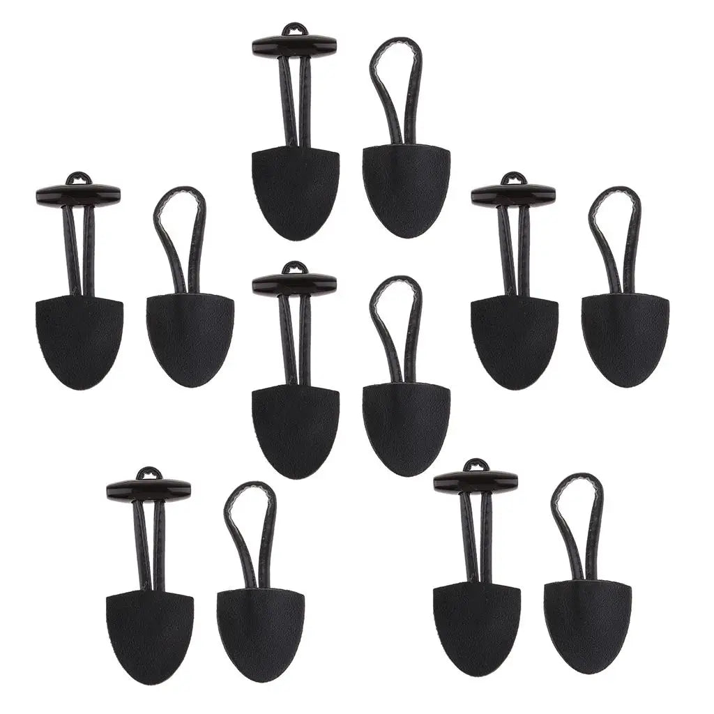 6 Pairs/Set Horn Toggle Closure Clasp Clothing Garment Ornaments Fasteners Black PU Leather Duffle Coat Sewing Crafts Zpaxo