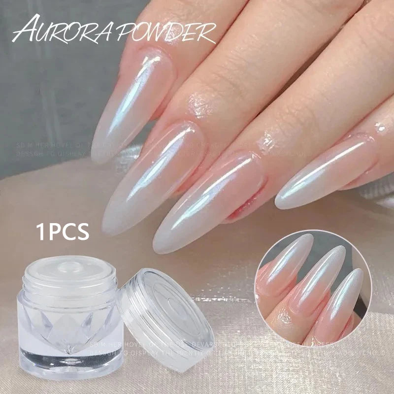 Mirror Plating Crystal Powder Nail Art Gloss Ice Transparent Smooth Zpaxo 1Pcs