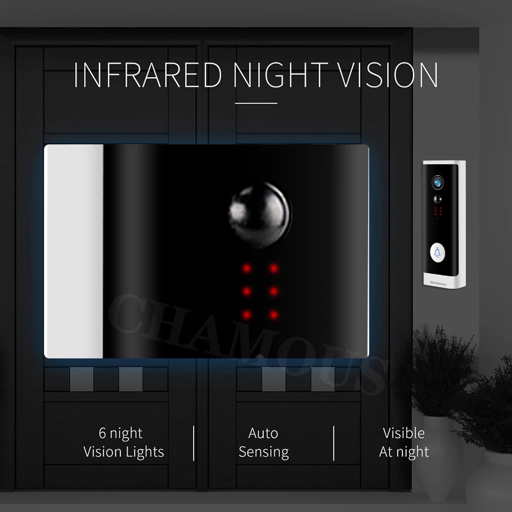 Tuya WIFI Doorbell 1080P Wireless Security Camera DC AC Battery Powered Smart Home Monitor With Alexa Google Door bell Camera Zpaxo