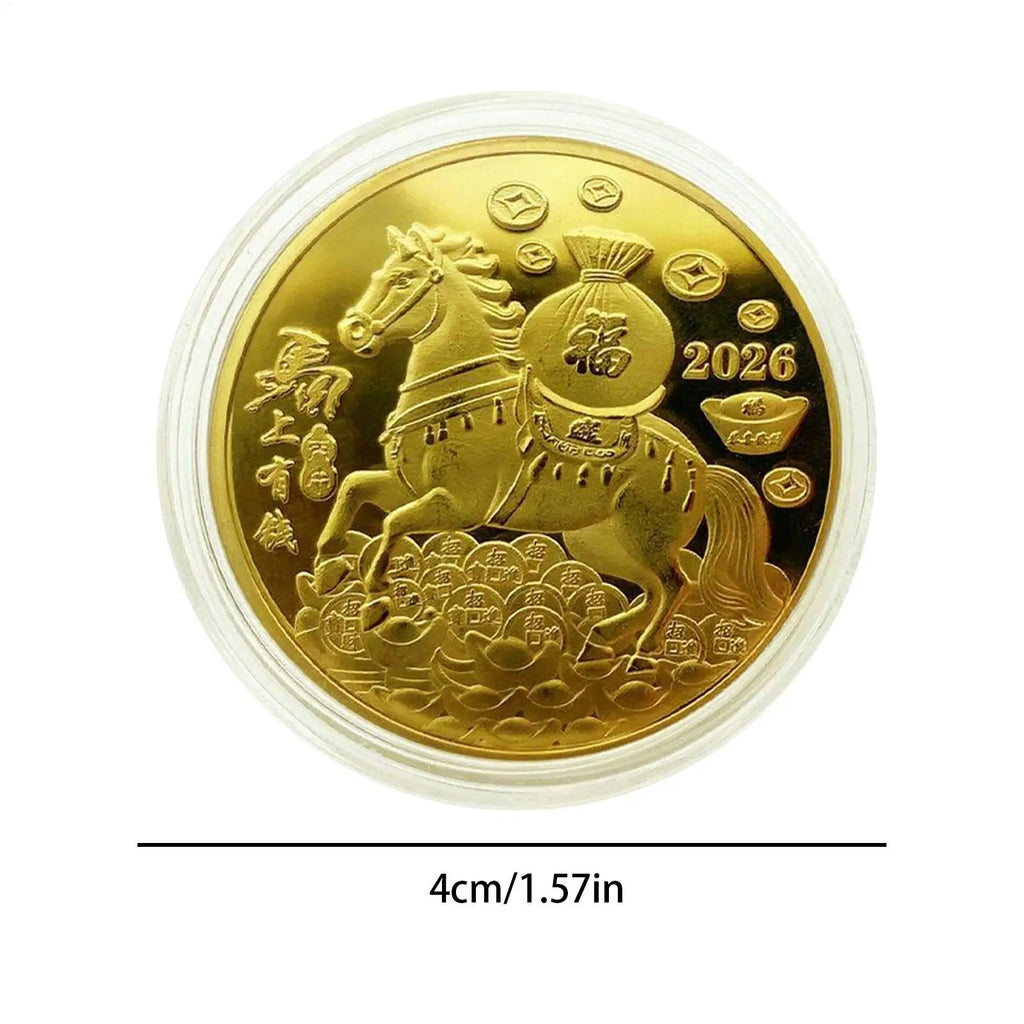 Collectible Coin Blessing Lucky Horse Coin Year of the Horse Collection Display Collecting for Kids Women Decor Home Art Zpaxo