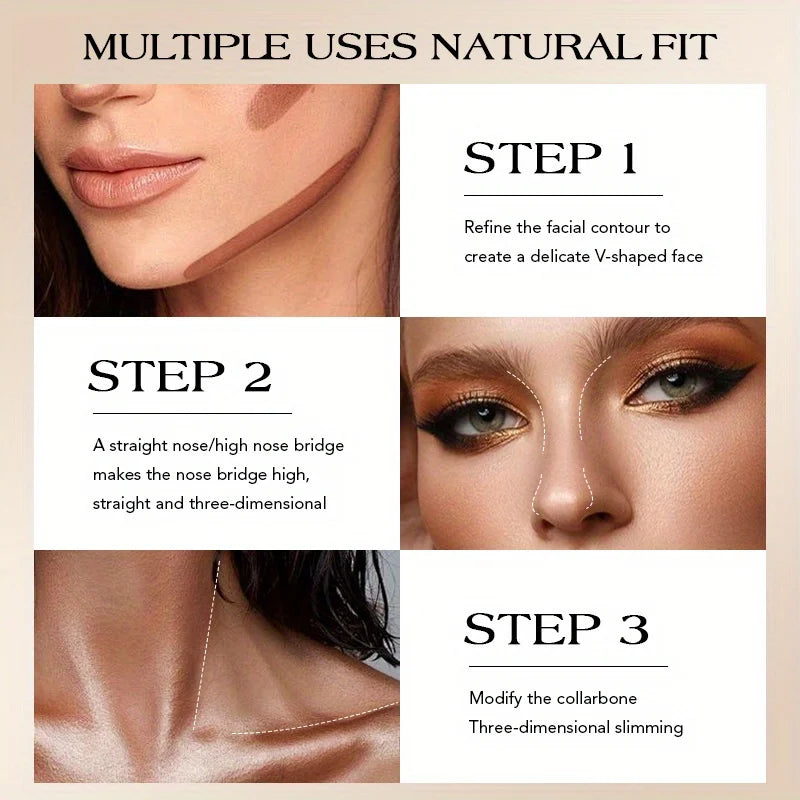 Three-dimensional beauty stick, high-gloss grooming, nose shadow, facial brightening,integrated double-head grooming contour pen Zpaxo