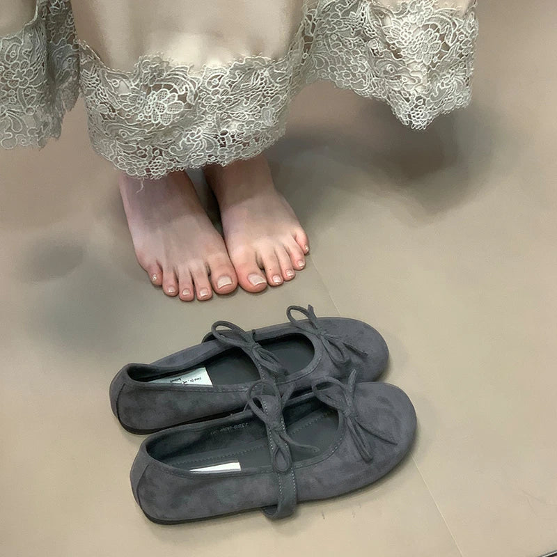 Fashion Butterfly-knot Ladies Ballet Flats Shoes Female Shallow Women