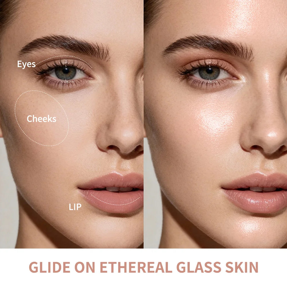 Glassy Highlighter Balm Stick – Lips, Eyes, Cheeks & Body Highlighter Balm Stick Zpaxo